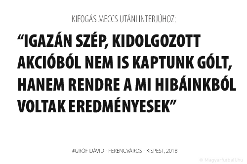 Igazán szép, kidolgozott akcióból nem is kaptunk gólt szombaton, hanem rendre a mi hibáinkból volt a Fradi eredményes és ez az, ami rossz érzéssel tölt el.