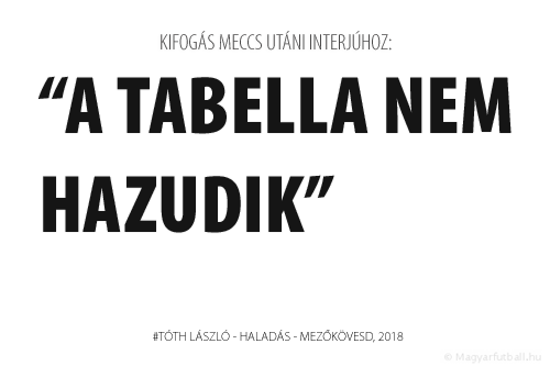 A tabella nem hazudik