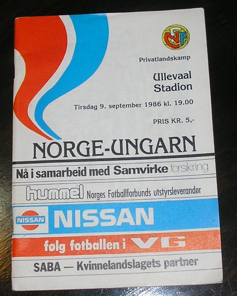 Norvégia - Magyarország 0 : 0, 1986.09.09. (képek, adatok ...